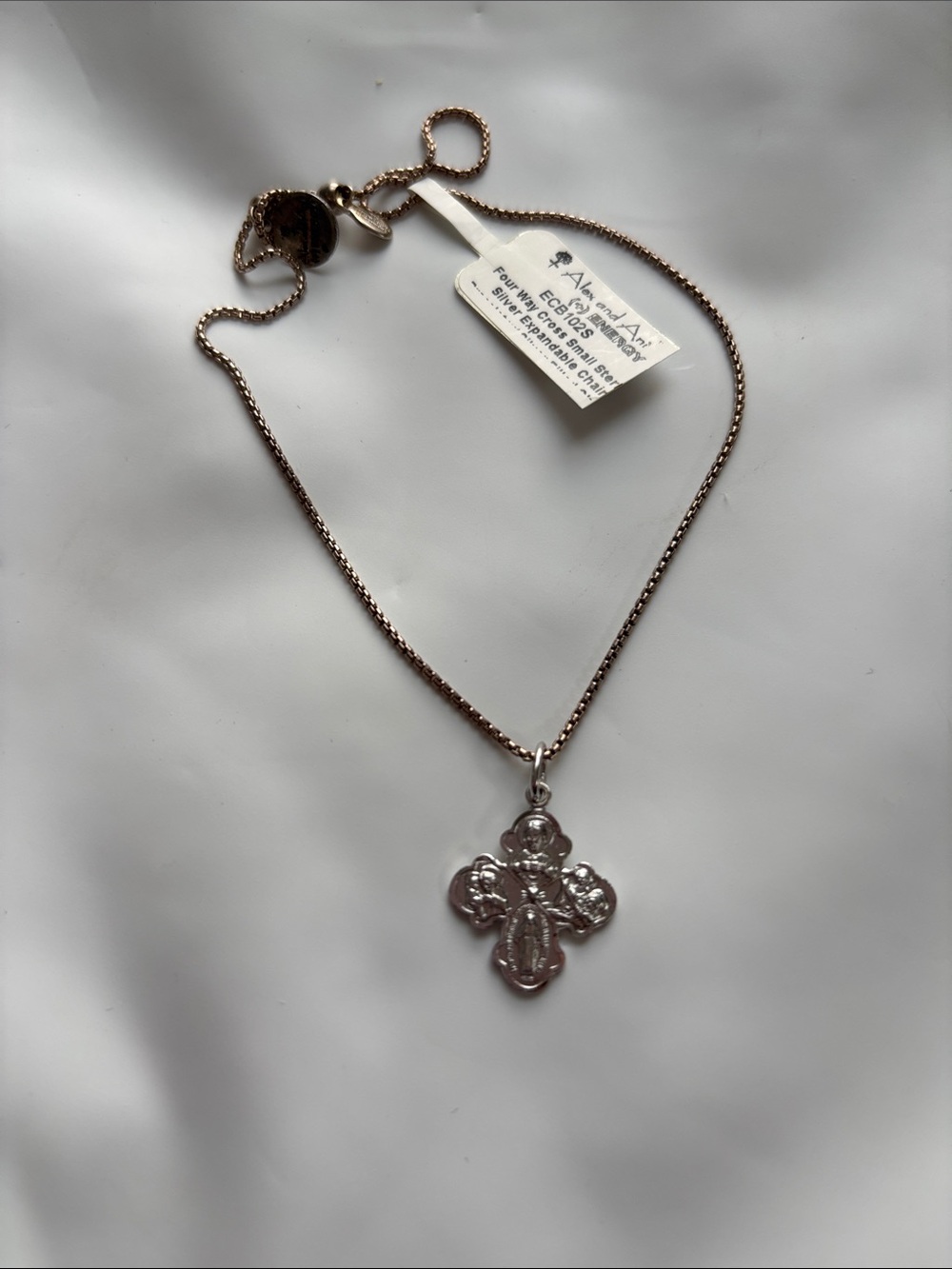 Alex and Ani Religious Cross Pendant adjustable bracelet - Silver